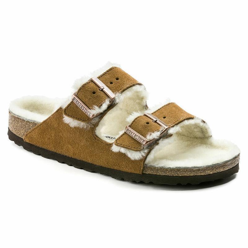 Birkenstock Ruskind Arizona Dame Brune | DK 65MQZ